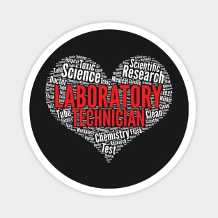 Laboratory Technician Heart Shape Word Cloud graphic Magnet